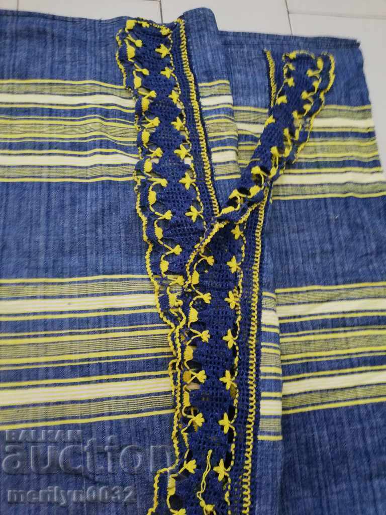 Vintage hand woven bed sheet with lace border - 6 Vintage hand woven bed sheet with lace border - 6