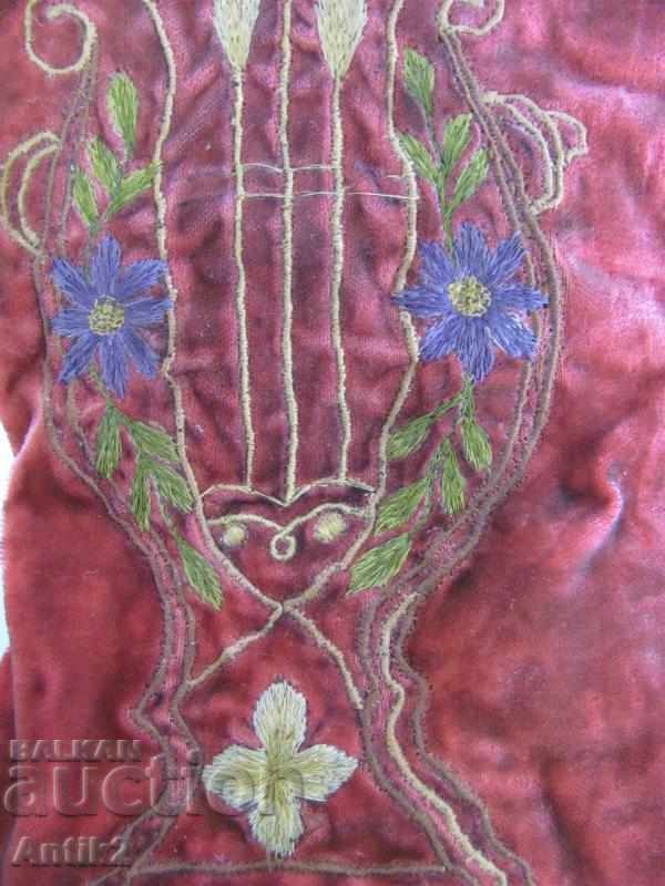 19th Century Hand Embroidery Stand Violin Case - 5