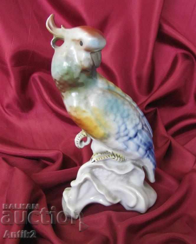 Old Porcelain Figure - Parrot