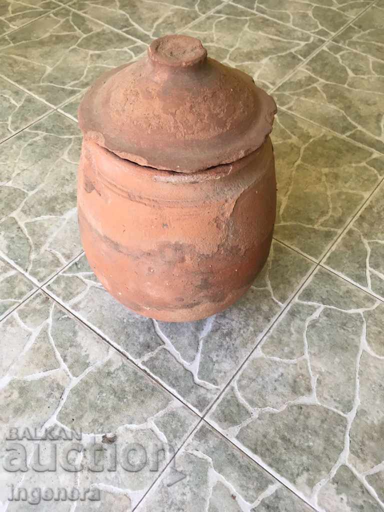 DELVA POT GLECH MUD OLD WITH LID