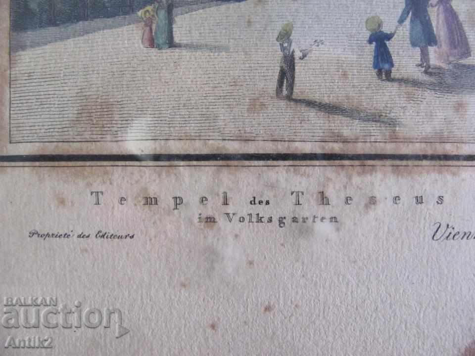 Delivery of 30's Antique Color Lithography- Etching Engraving Vienna