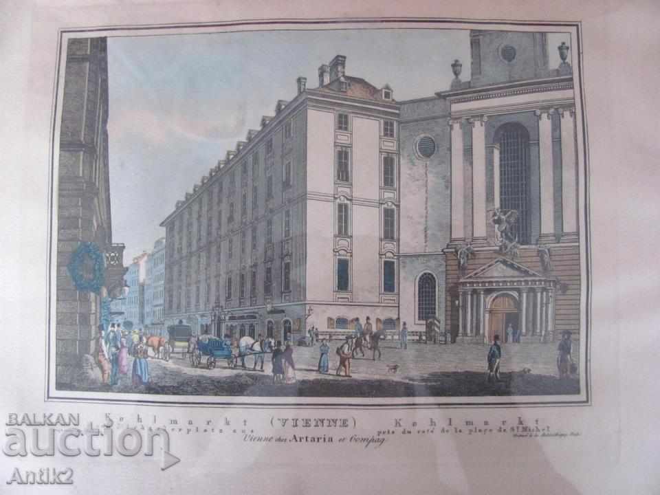 30's Antique Color Lithography- Etching Engraving Vienna with price 130.00 BGN | € 66.47 30's Antique Color Lithography- Etching Engraving Vienna with price 130.00 BGN | € 66.47
