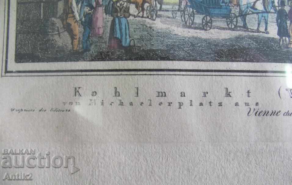 Delivery of 30's Antique Color Lithography- Etching Engraving Vienna Delivery of 30's Antique Color Lithography- Etching Engraving Vienna