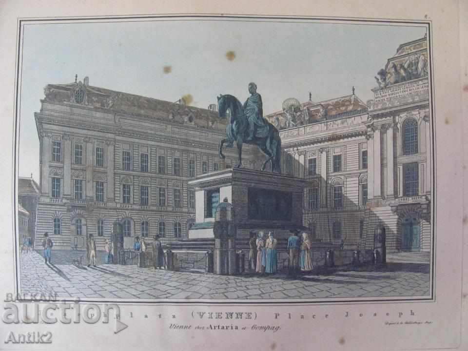 30's Antique Color Lithography- Etching Engraving Vienna with price 130.00 BGN | € 66.47
