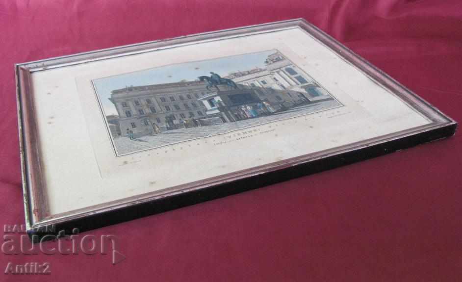 Auction  30's Antique Color Lithography- Etching Engraving Vienna
