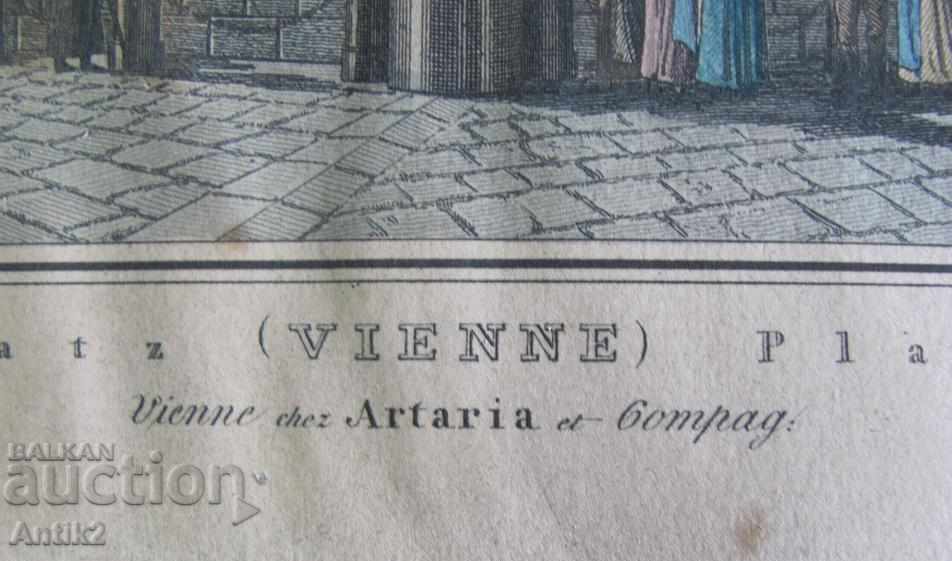 30's Antique Color Lithography- Etching Engraving Vienna - 5