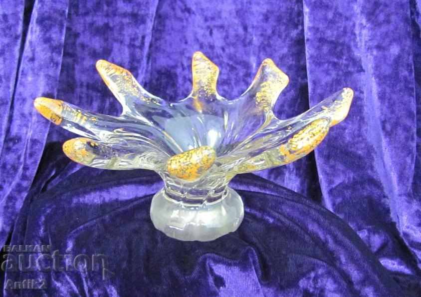 Old Morano Crystal Glass Cup, Vase