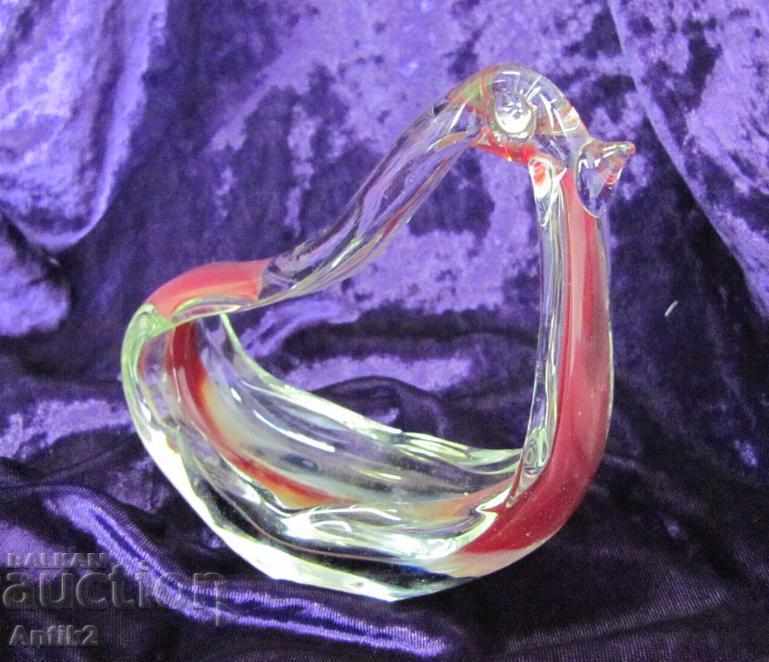 Auction Old Morano Crystal Glass Ashtray Auction Old Morano Crystal Glass Ashtray