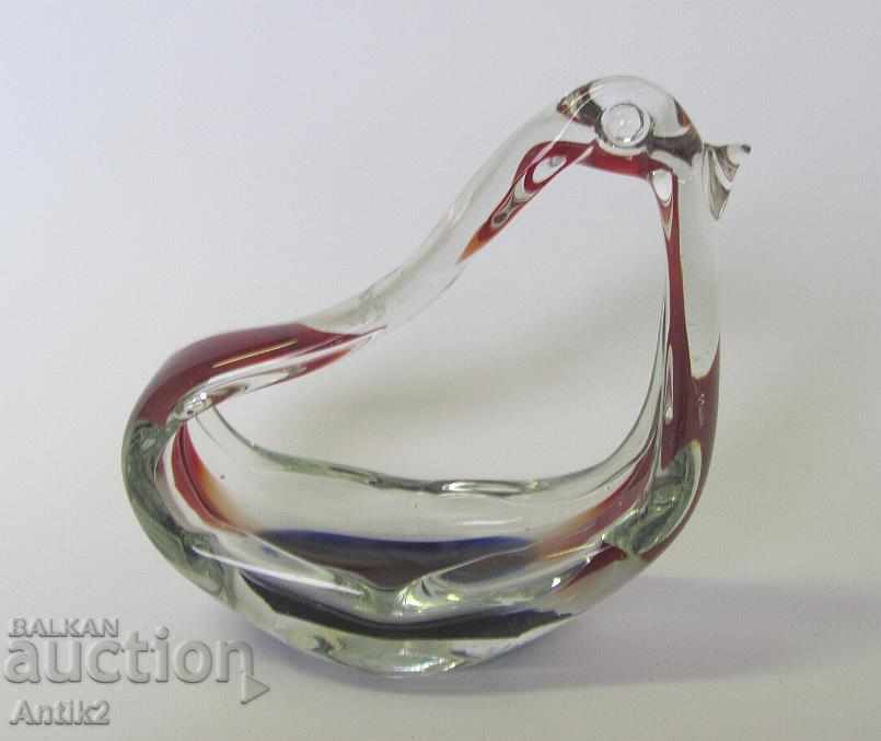 Old Morano Crystal Glass Ashtray - 5 Old Morano Crystal Glass Ashtray - 5