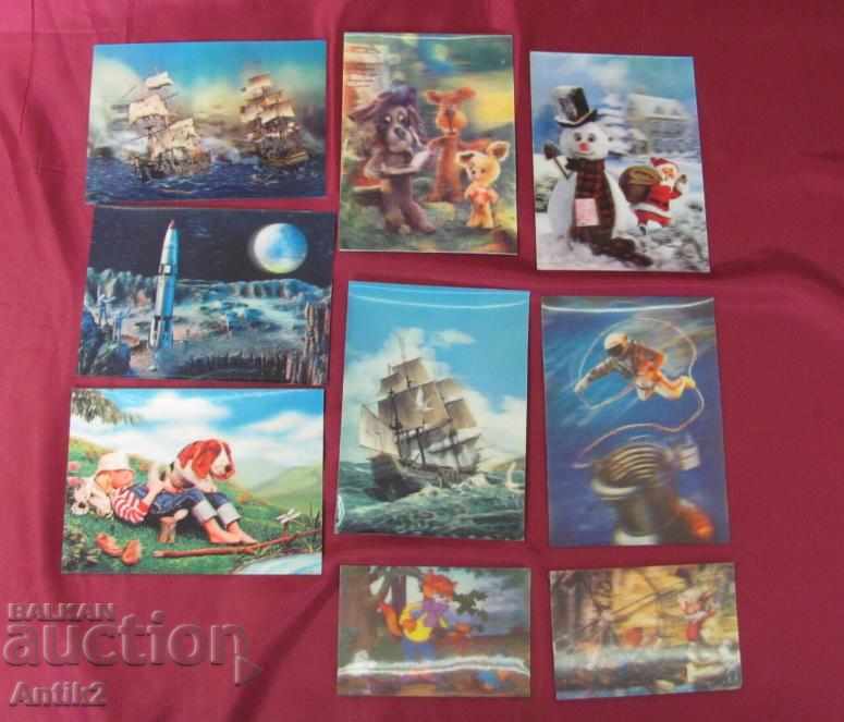 Old 3D Stereo Cards, 9 pieces Old 3D Stereo Cards, 9 pieces