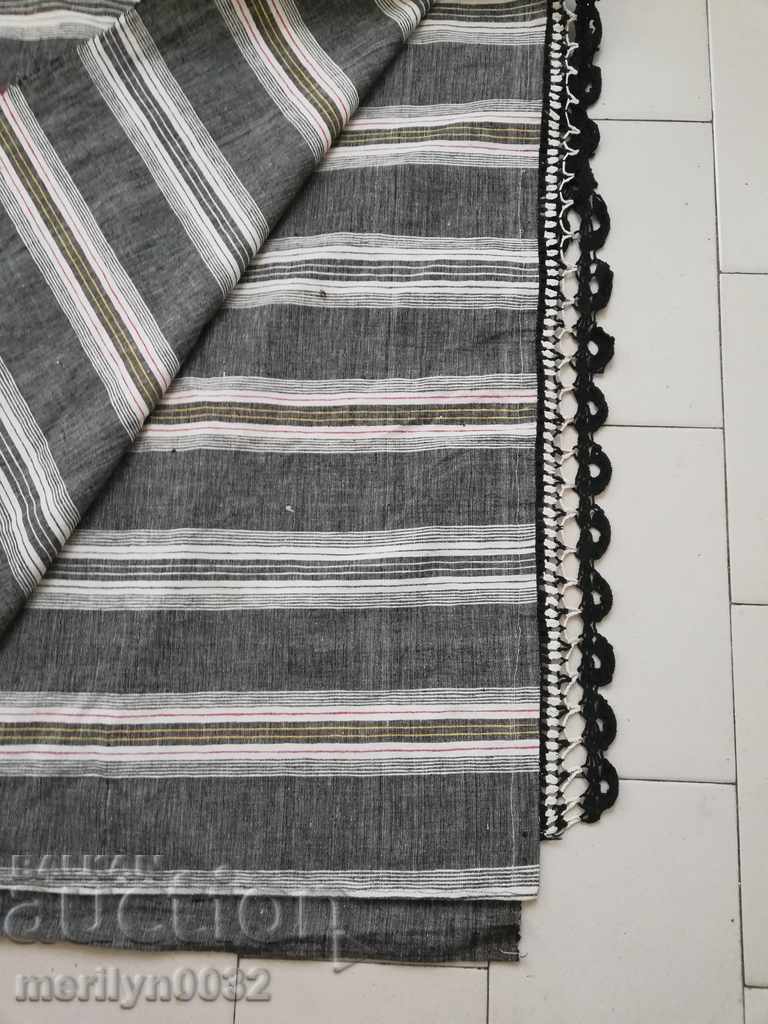 Vintage hand woven bed sheet with lace border - 5 Vintage hand woven bed sheet with lace border - 5