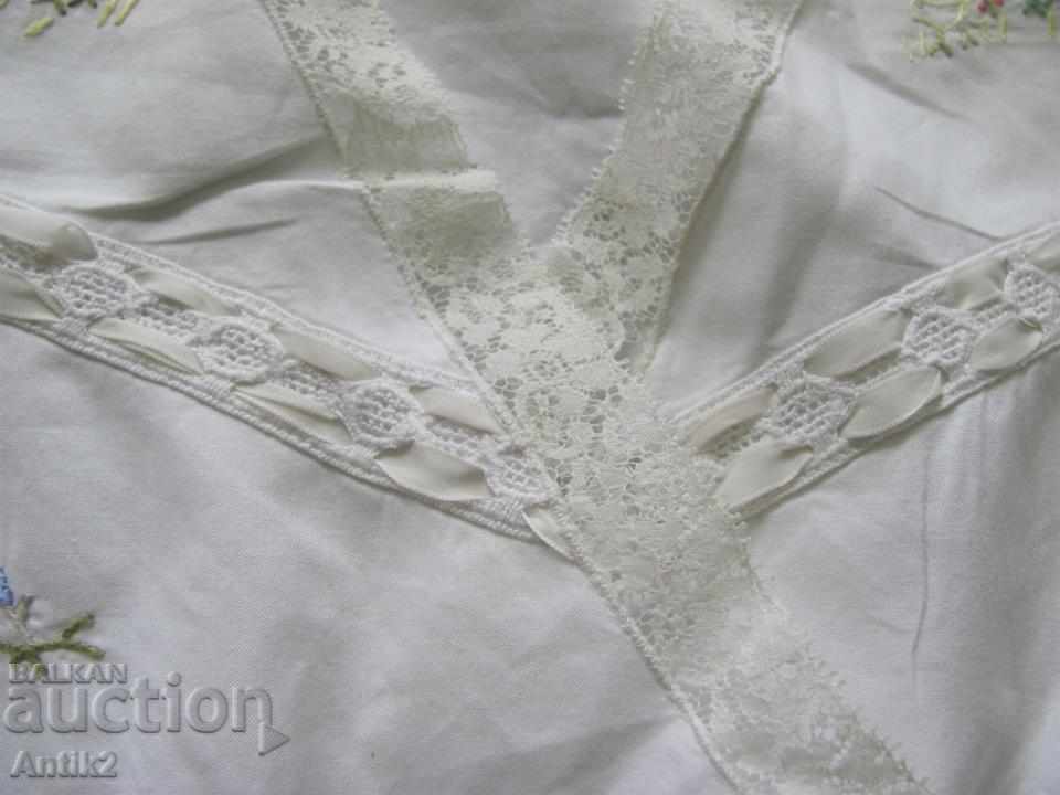 Old Hand embroidered Lady's Nightgown - 7