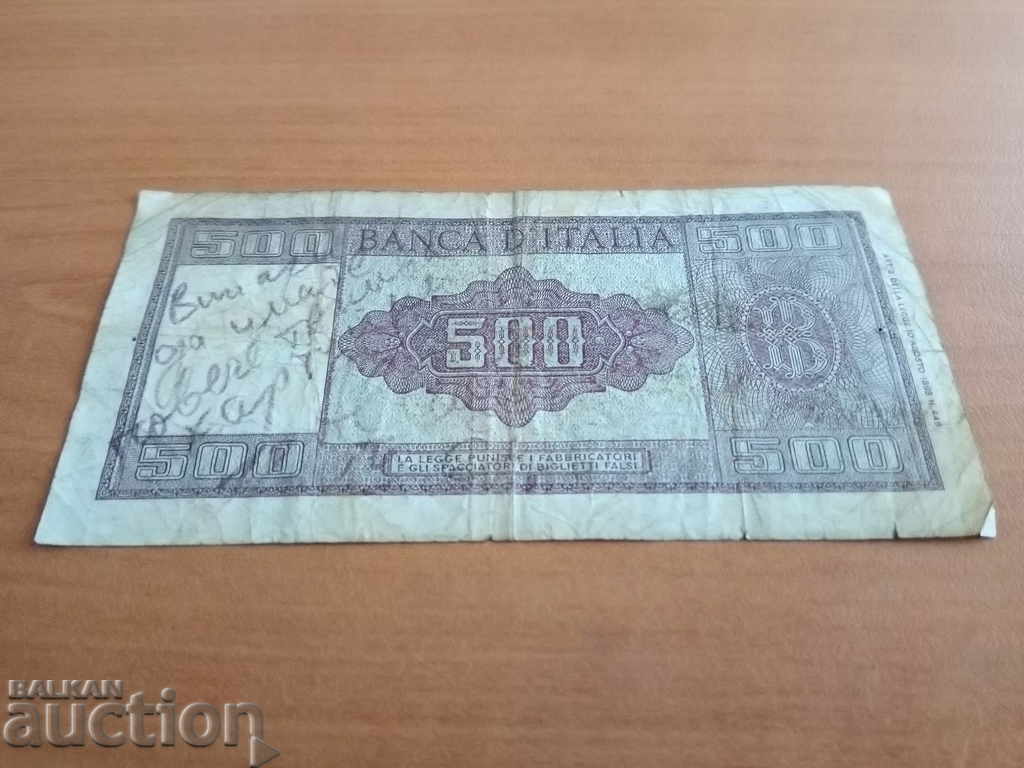 Delivery of Italy banknote 500 pounds 1947 Rare banknote Delivery of Italy banknote 500 pounds 1947 Rare banknote