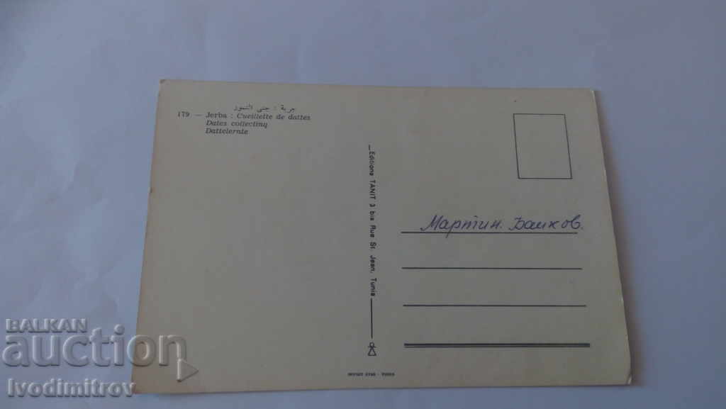 Djerba Dates Collecting Postcard with price 0.55 BGN | € 0.28