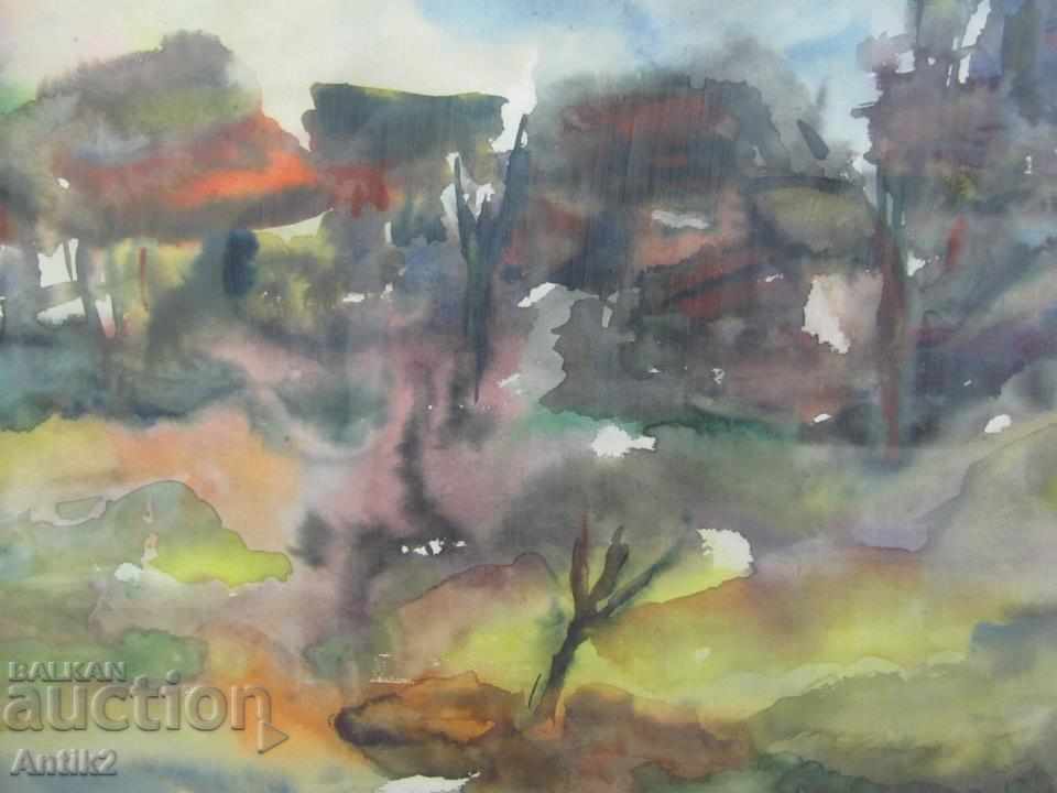 1980 Original Watercolor Painting by Hristo Gadev with price 240.00 BGN | € 122.71