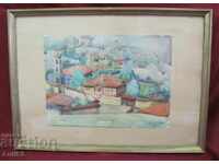 60-te Original Acuarelă D. Arnaudov semnat