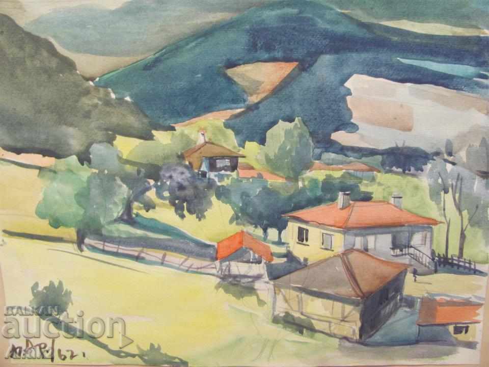 60s Original Watercolor Painting by D. Arnaudov, Signed with price 350.00 BGN | € 178.95 60s Original Watercolor Painting by D. Arnaudov, Signed with price 350.00 BGN | € 178.95