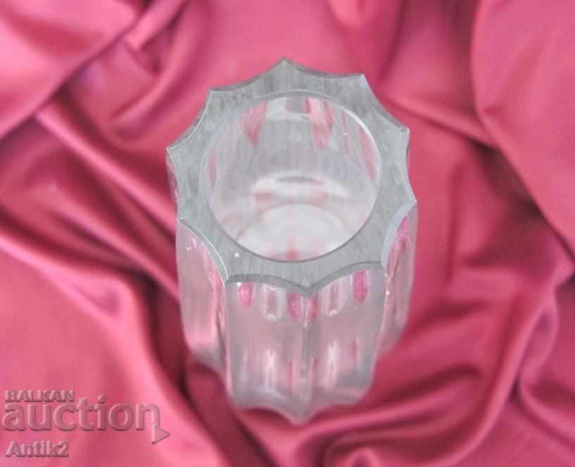 50's Crystal Vase of Czechoslovakia - 5