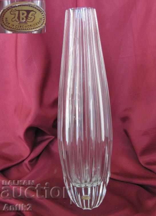 50's Crystal Vase of Czechoslovakia - 7