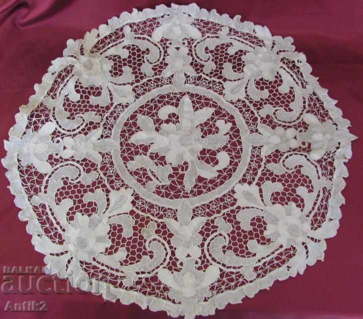 19th Century Hand Crochet Box, Tablecloth