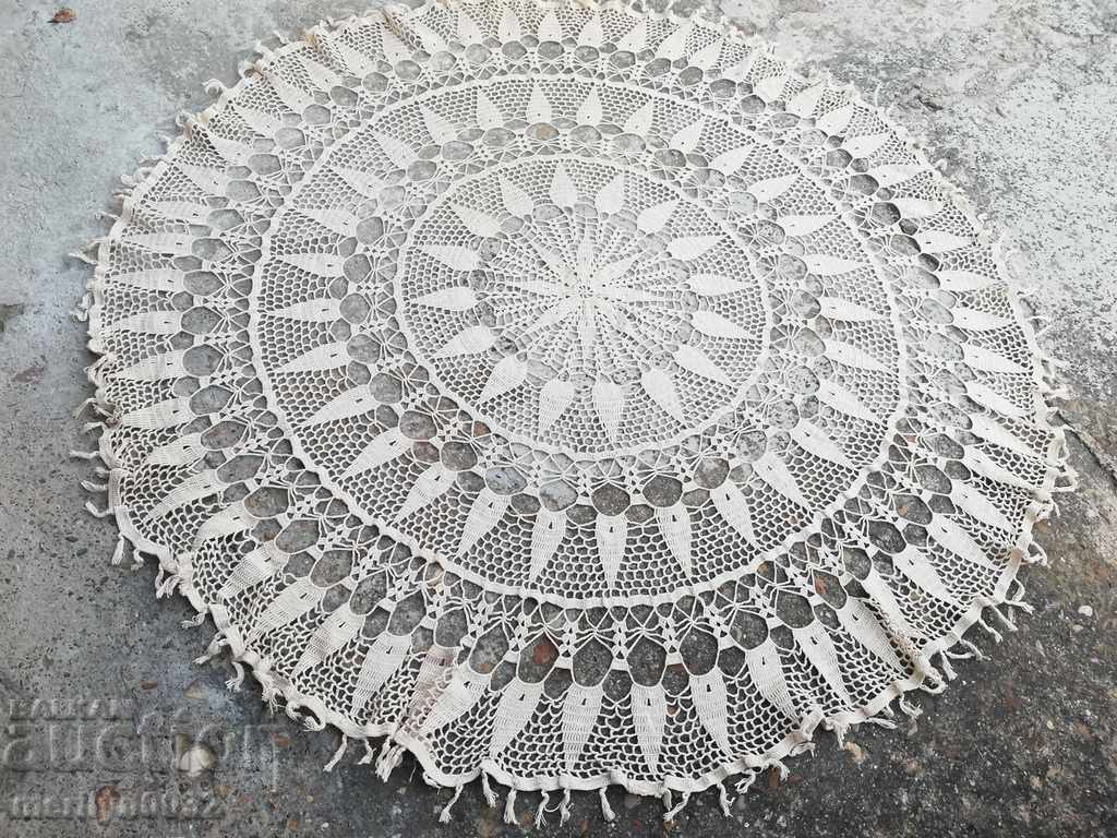 Old crochet round table 162 cm mile lace with price 178.00 BGN | € 91.01