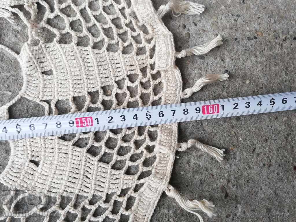 Old crochet round table 162 cm mile lace - 5