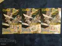 Spațiu, trei plicuri din Cuba cu timbre spațiale