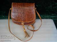 A snake python handbag? leather size 24x23 cm..