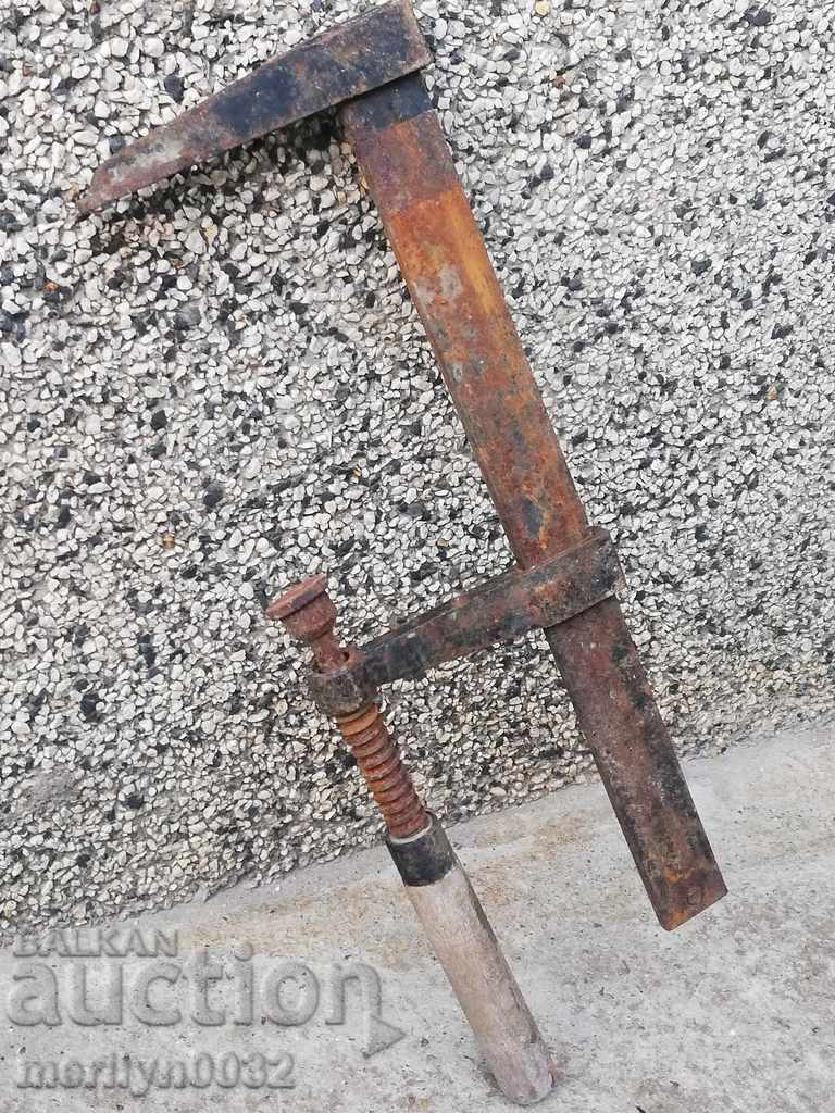 Delivery of An old carpentry, vise, wooden Delivery of An old carpentry, vise, wooden