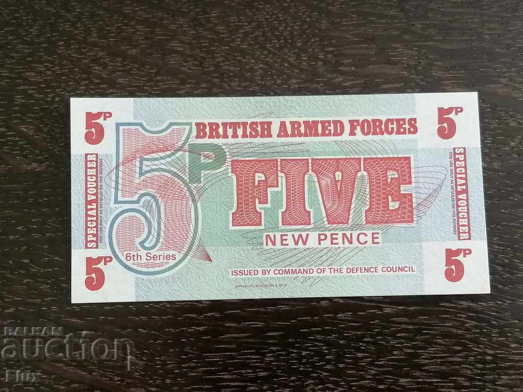 Military note - UK - 5 pence UNC with price 5.00 BGN | € 2.56 Military note - UK - 5 pence UNC with price 5.00 BGN | € 2.56