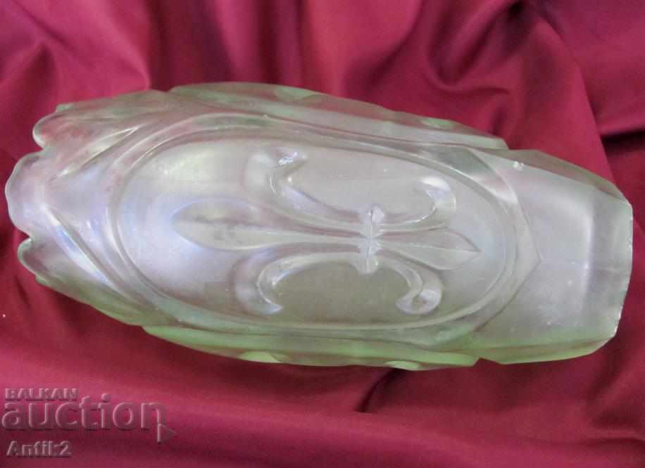 Old Art Deco Crystal Vase - 5
