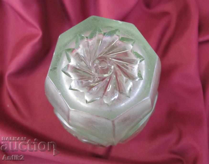 Old Art Deco Crystal Vase - 6