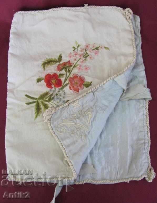 Auction  19th Century Embroidered Baby Monogram Blanket