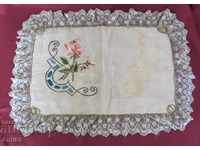 19th century Hand embroidered Quilt, Tablecloth, Tishleifer