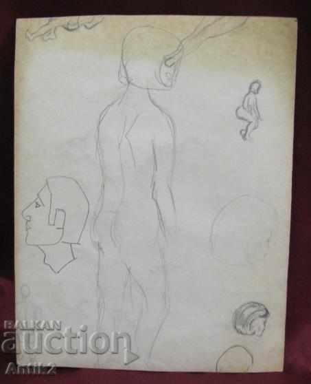 Old Original Watercolor Painting Ship - 6