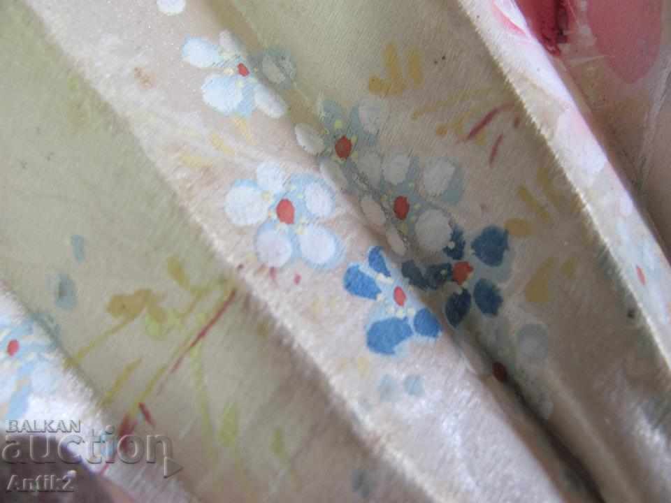 19th century Antique Bone sail, satin and ostrich feathers - 7 19th century Antique Bone sail, satin and ostrich feathers - 7