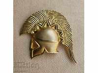 Старинна Сребърна Позлатена Брошка Римски Шлем