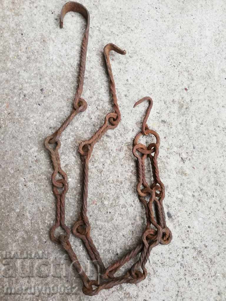 Old forged chain with hook, hearth for hearth chain hook with price 68.00 BGN | € 34.77 Old forged chain with hook, hearth for hearth chain hook with price 68.00 BGN | € 34.77