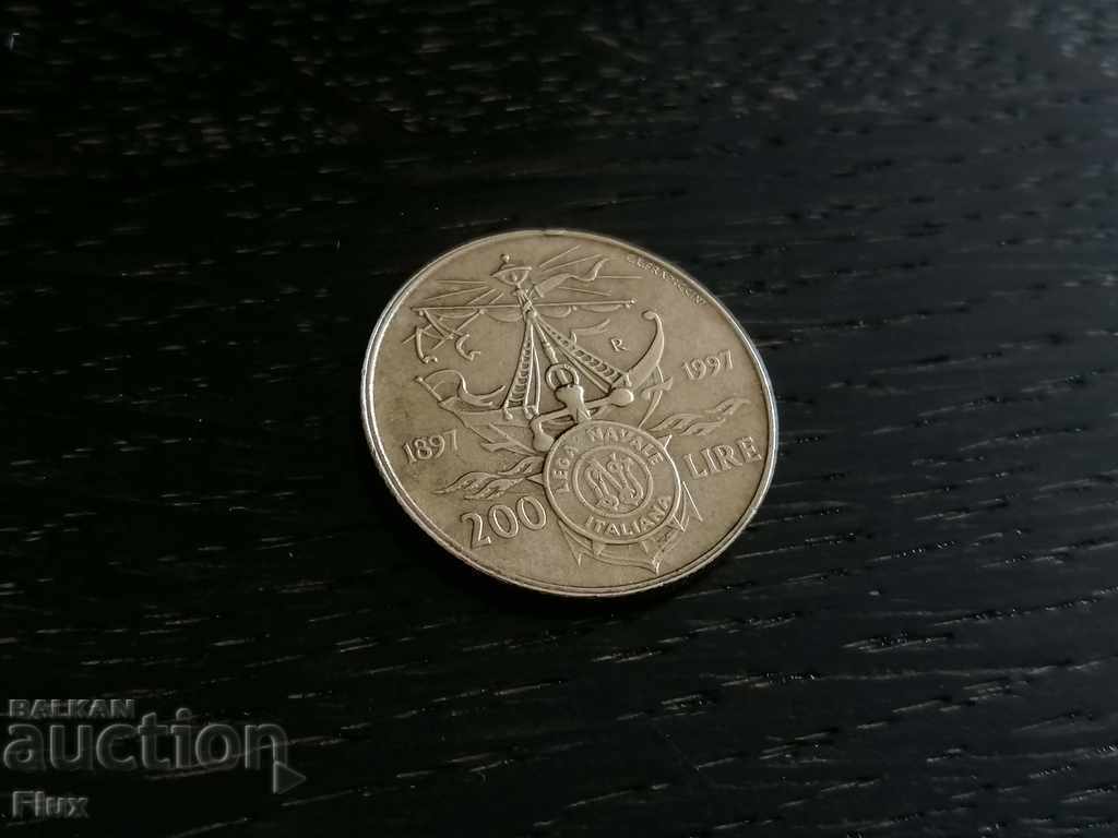 Монета - Италия - 200 лири | 1997г.