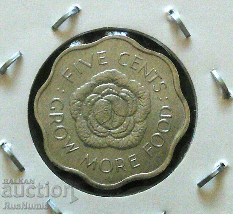 Insulele Seychelles. 5 cenți 1972. FAO. UNC Insulele Seychelles. 5 cenți 1972. FAO. UNC