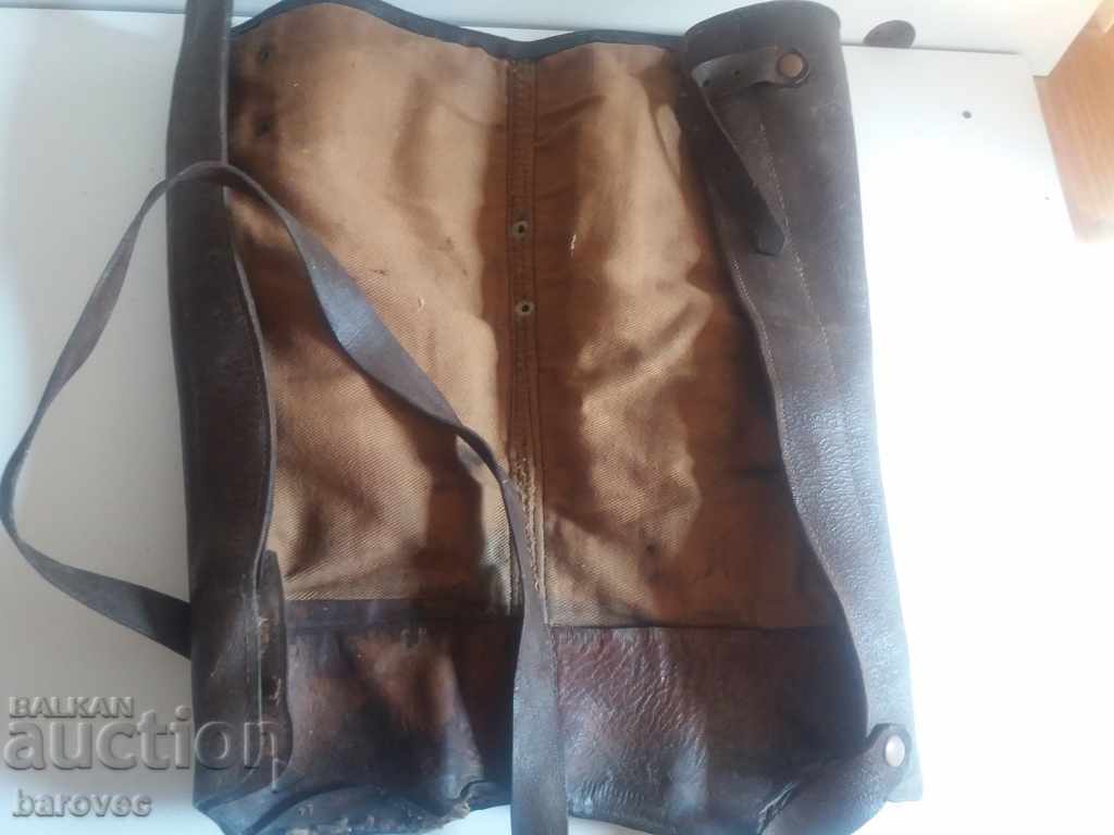 Auction Old leather ghetto gaiters - single Auction Old leather ghetto gaiters - single