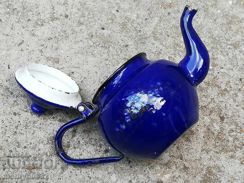 Enamelled teapot made of salt container with enamel with price 36.00 BGN | € 18.41 Enamelled teapot made of salt container with enamel with price 36.00 BGN | € 18.41