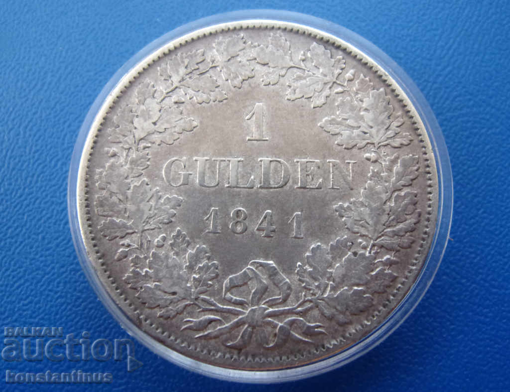 Württemberg Germany 1 Goulden 1841 Rare