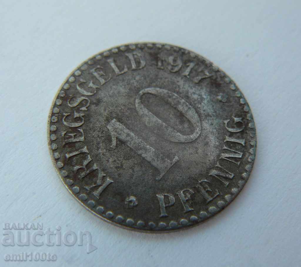 10 pfenig 1917 Notgeld Germany with price 8.00 BGN | € 4.09 10 pfenig 1917 Notgeld Germany with price 8.00 BGN | € 4.09