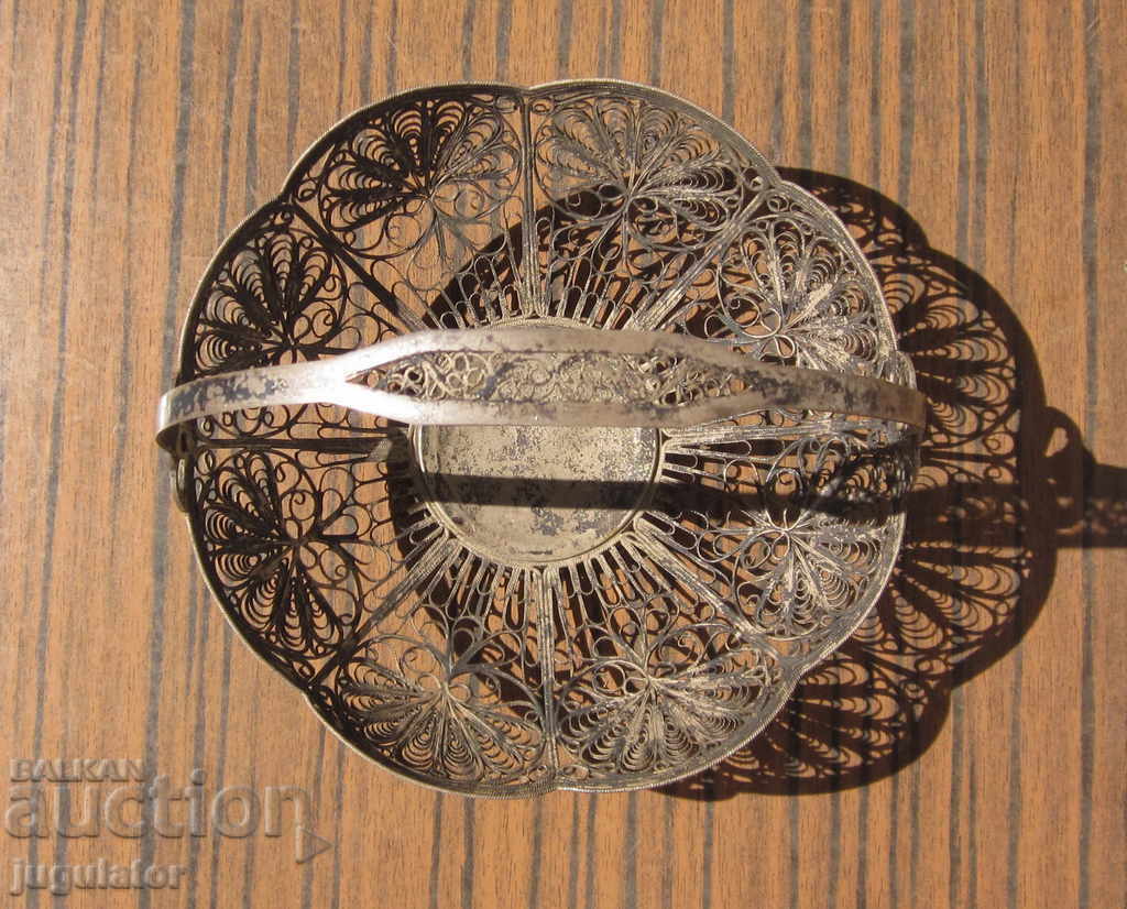 Auction old Russian silver filigree candy box - marked Auction old Russian silver filigree candy box - marked