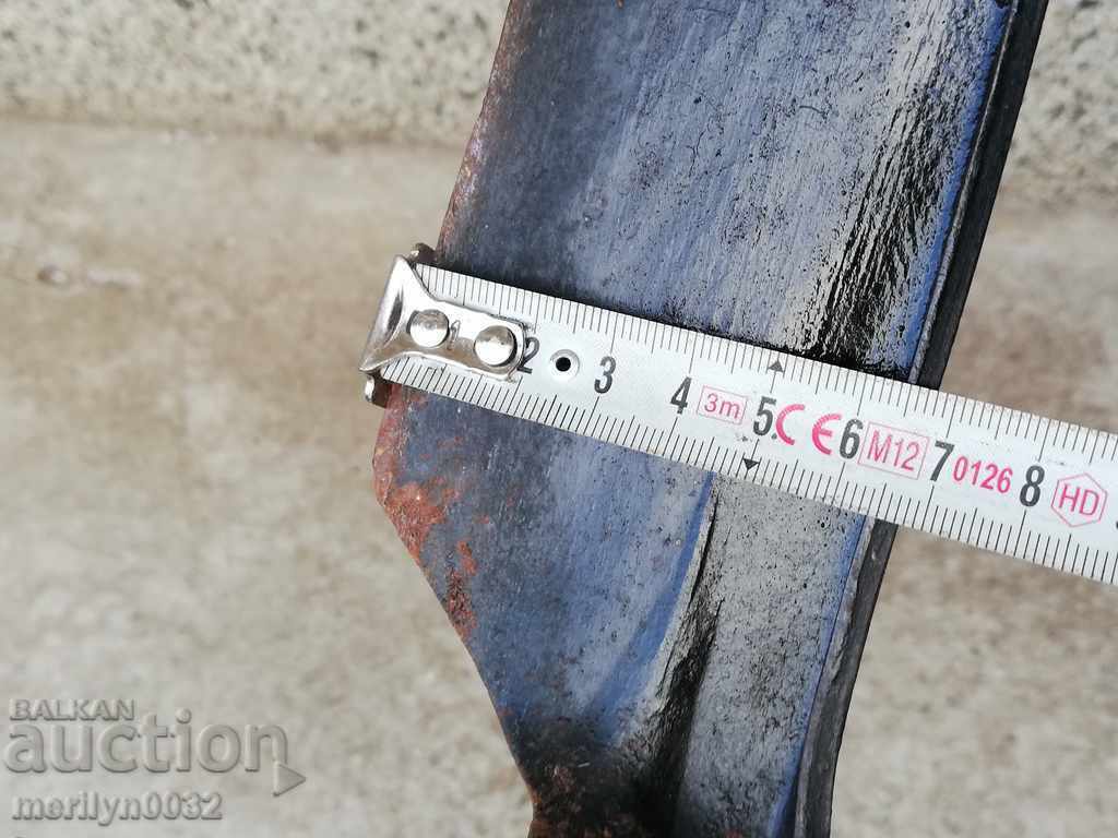 Old hand-forged mowing hair, wrought iron - 7