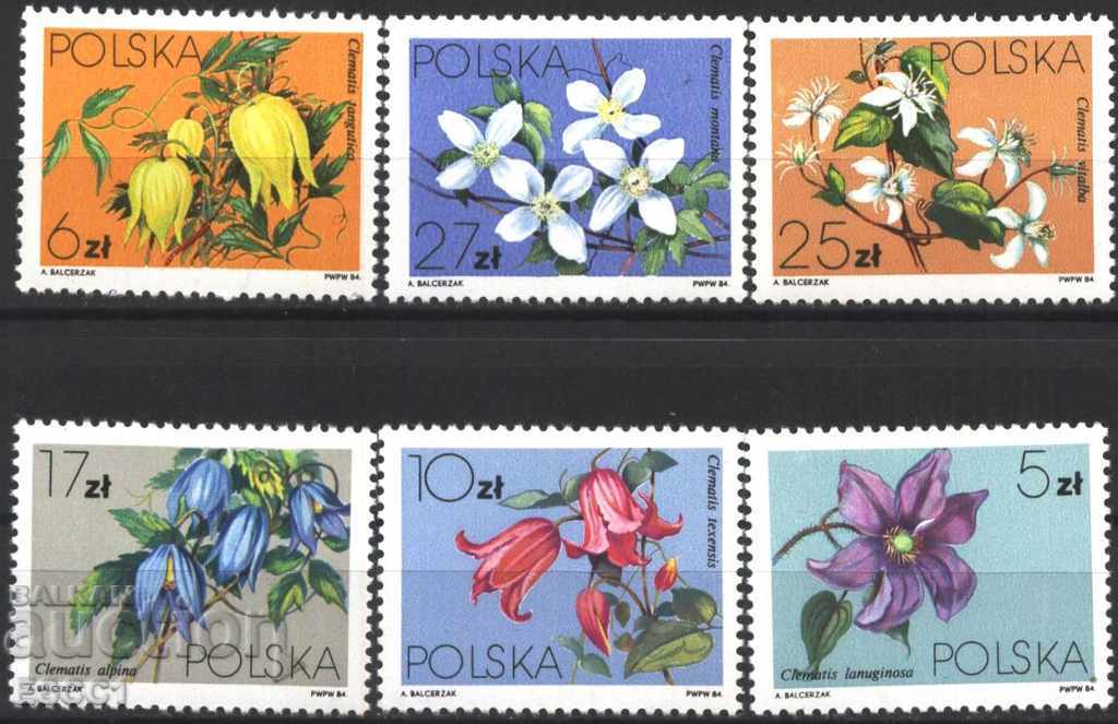 Чисти марки Флора Цветя 1984 от Полша