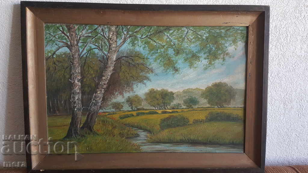 Beautiful large well preserved antique painting