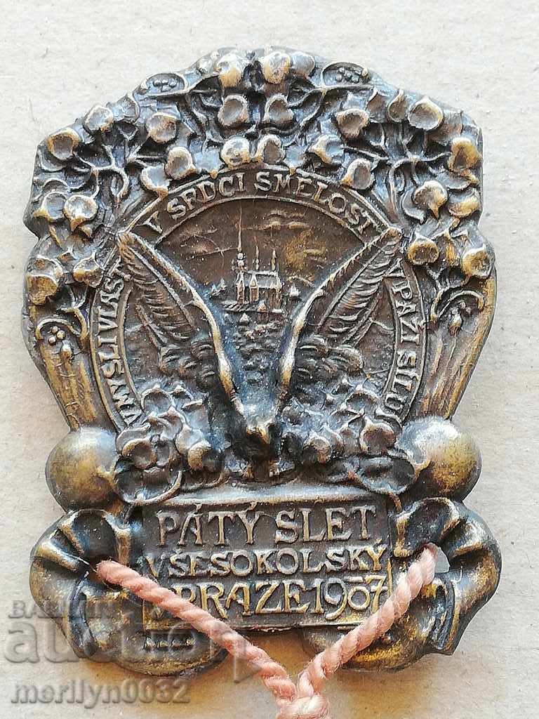 Czech Badge 1907 Gymnastic Sign of Youthful Legion - 5 Czech Badge 1907 Gymnastic Sign of Youthful Legion - 5