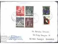 Пътувал плик марки Спорт 1962 1964 Фауна Птица Цветя Япония